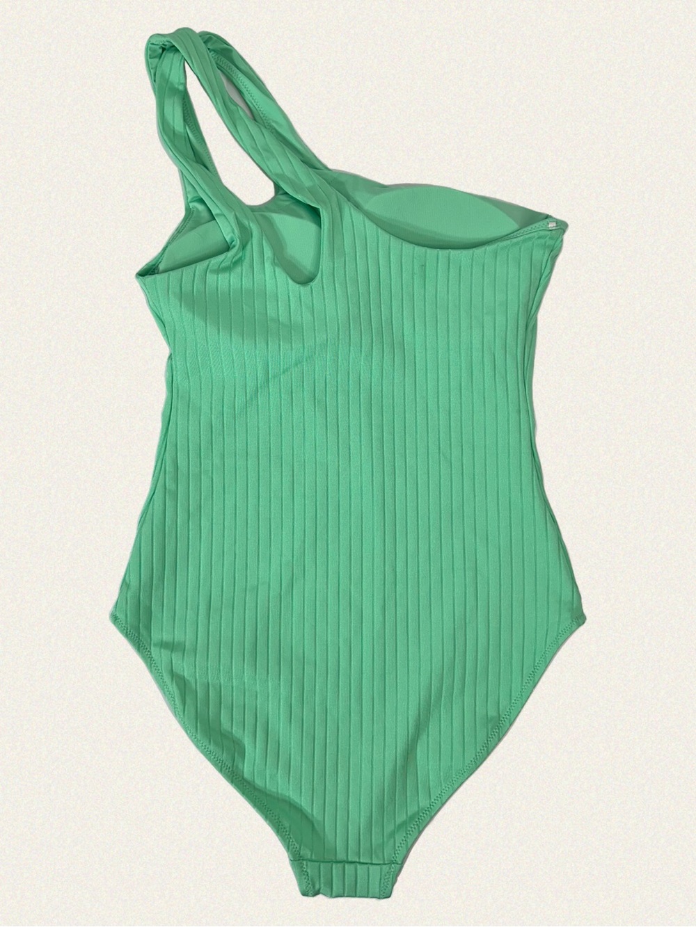 Aerie Ribbed Shine Asymmetrical One Piece Swimsuit - Picture 4 of 6
